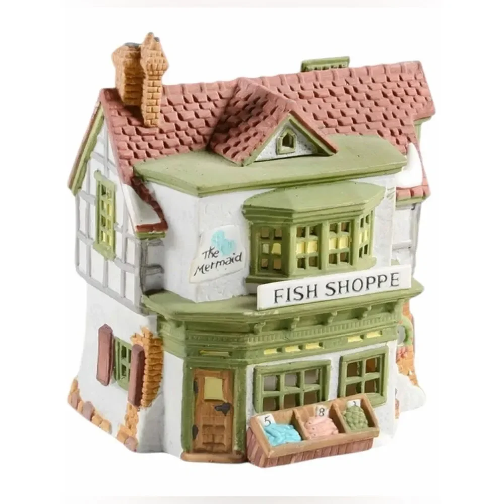 Dept 56 Dickens Village The Mermaid Fish Shoppe #5926-9 Retired 1988 Vintage EXC